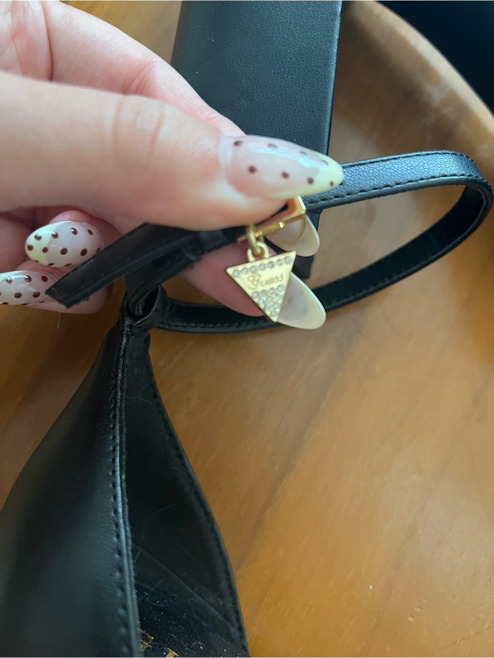 GUESS NEVER WORN Black Platform Block Heel Sandals with Ankle Strap - Picture 3 of 4